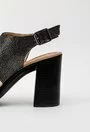 Sandale negre cu inseratii sclipitoare din piele naturala Lopez