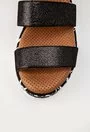 Sandale negre cu inseratii sclipitoare din piele naturala Petro