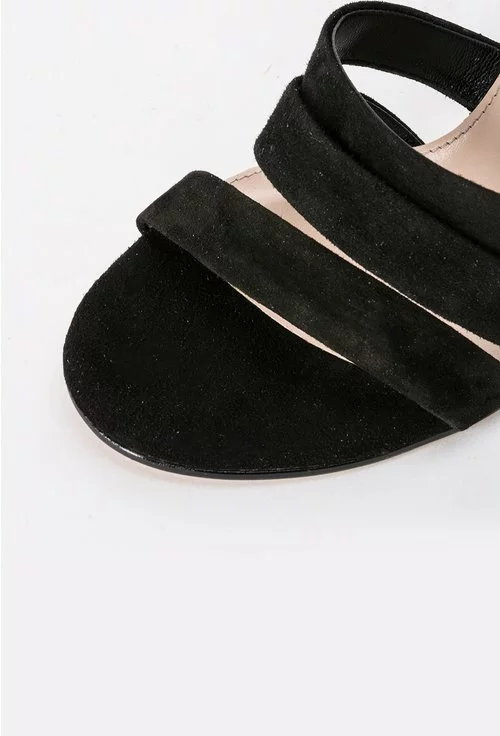 Sandale negre din piele naturala Doly