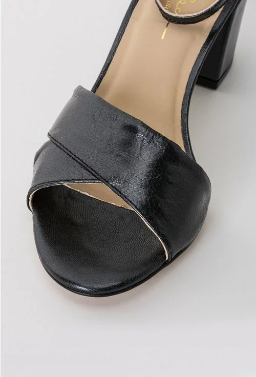 Sandale negre din piele naturala Hana