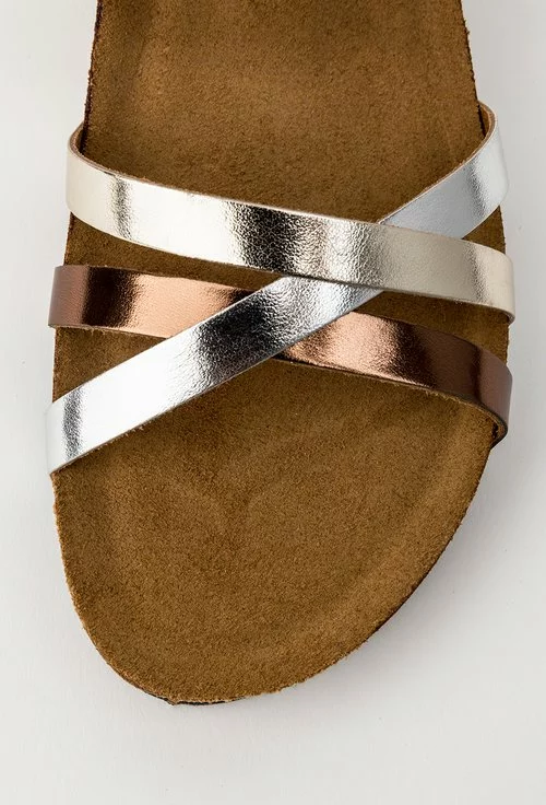 Sandale nuanta bronz din piele naturala Oro