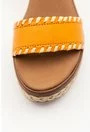 Sandale nuanta galben mustar din piele naturala cu platforma
