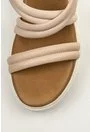Sandale nuanta nude din piele naturala cu barete duble