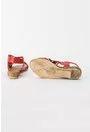 Sandale rosii cu imprimeu multicolor Malena