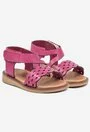 Sandale roz din piele naturala box