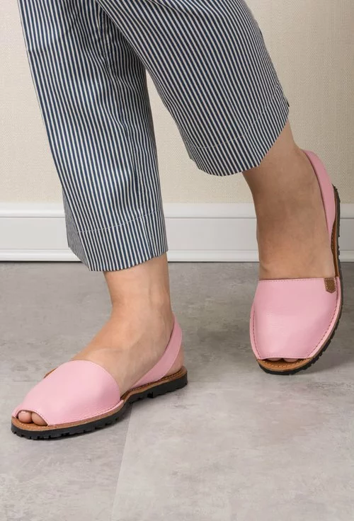 Sandale roz din piele naturala Isadora