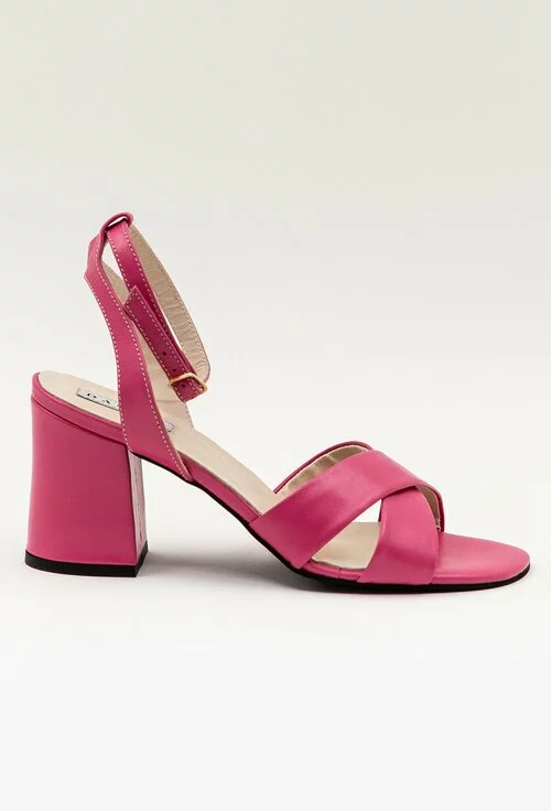 Sandale roz-fuchsia din piele naturala