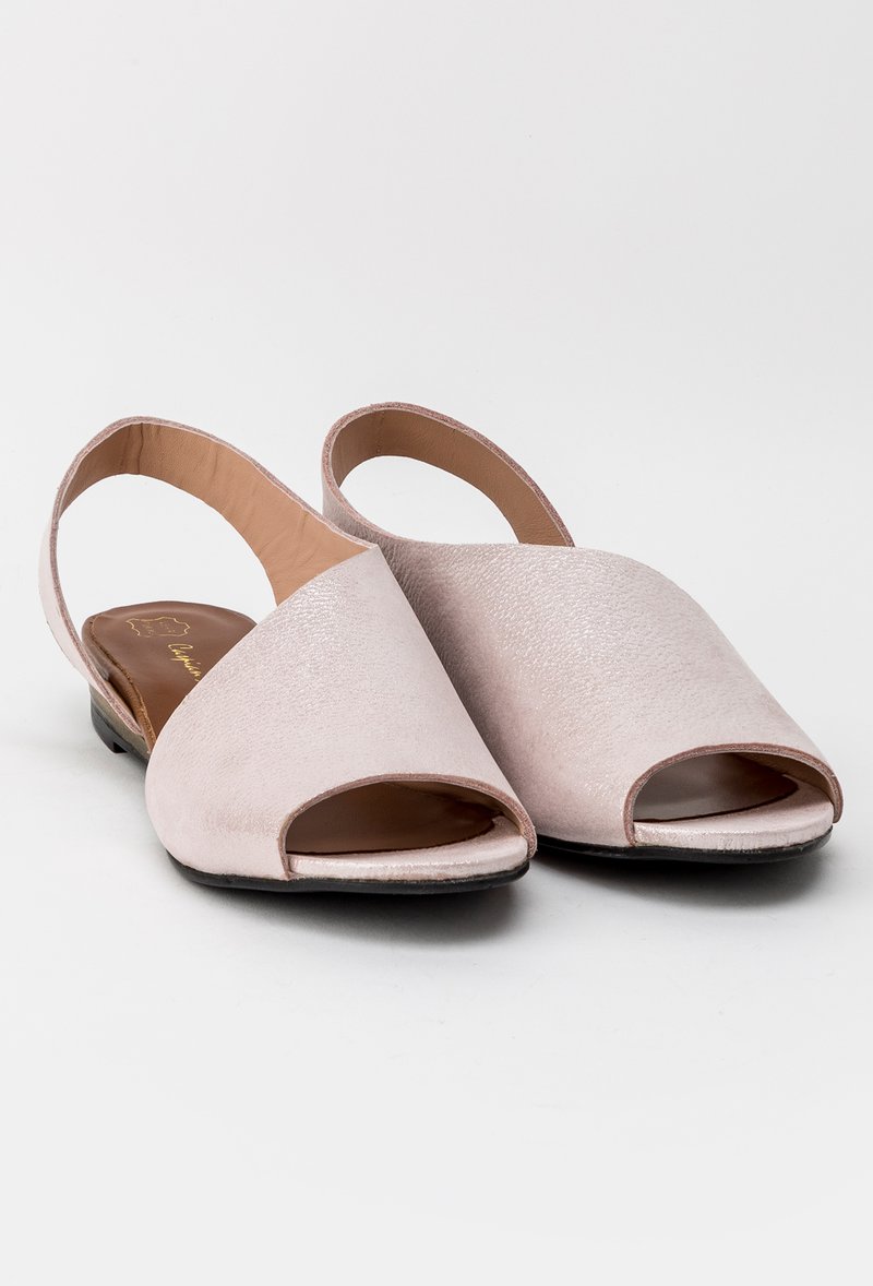 Sandale roz pudra din piele naturala cu inseratii sclipitoare Lady