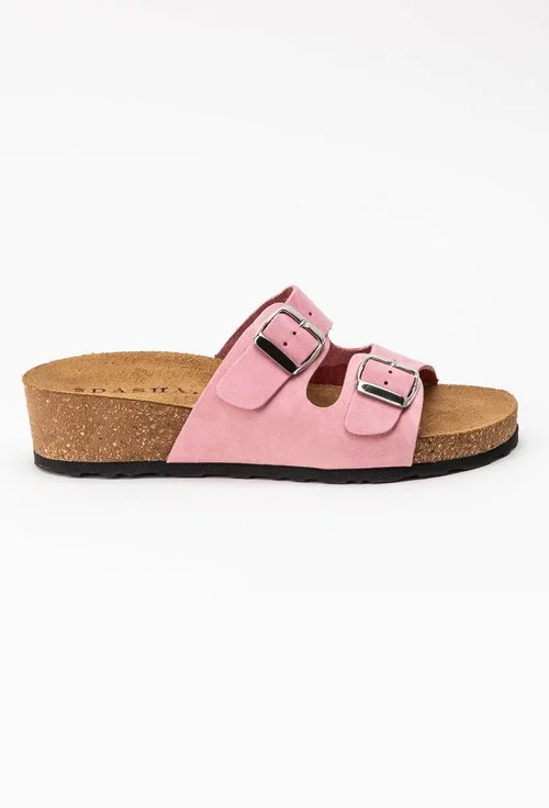 Sandale tip papuc din piele naturală nuanta roz Noah