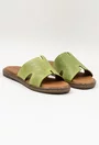 Sandale tip papuci din piele naturala nuanta verde