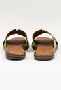 Sandale tip papuci din piele naturala perforata nuanta verde