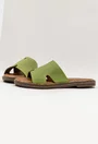 Sandale tip papuci din piele naturala perforata nuanta verde