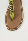 Sandale verzi din piele naturala cu detaliu lant
