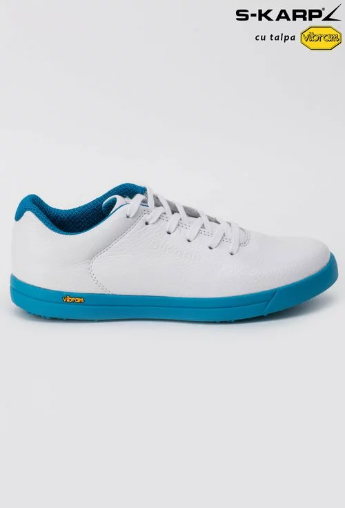 Sneakers alb cu albastru din piele naturala Gwen