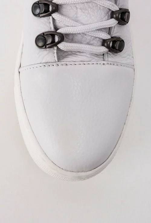 Sneakers S-Karp albi din piele naturala Zoe