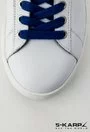 Sneakersi S-Karp albi cu detalii albastre din piele naturala Splash