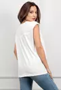 Tricou alb cu imprimeu fluture multicolor