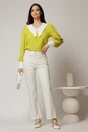 Blugi dama albi cu croi drept clasic, 3, dyfashion.ro