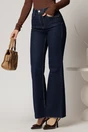 Blugi dama bleumarin cu croi evazat, 1, dyfashion.ro