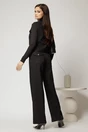 Blugi dama negri cu croi larg si capse la spate, 2, dyfashion.ro