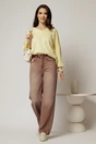 Blugi dama roz coniac cu talie inalta si croi drept, 3, dyfashion.ro
