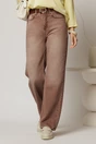 Blugi dama roz coniac cu talie inalta si croi drept, 1, dyfashion.ro