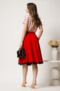 Bluza alba cu imprimeu floral corai din viscoza lejera cu floare la bust, 2, dyfashion.ro