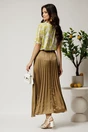 Bluza alba cu imprimeuri verde lime din lycra si maneci din voal, 2, dyfashion.ro