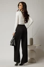 Bluza alba din bumbac croi mulat cu maneca lunga, 2, dyfashion.ro