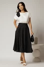 Bluza alba din rayon cu funda neagra cu buline, 3, dyfashion.ro