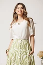 Bluza alba din viscoza cu croi drept, 1, dyfashion.ro