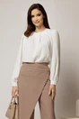 Bluza alba din voal plin cu perle la decolteu si pliuri, 2, dyfashion.ro