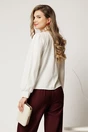 Bluza alba eleganta cu decolteu in V si fronseuri, 2, dyfashion.ro