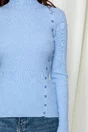 Bluza Alesia bleu cu nasturi pe o parte