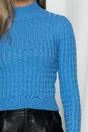 Bluza Ana albastra cu textura impletita