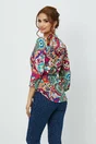 Bluza Aniela cu imprimeu multicolor si curea in talie