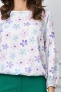 Bluza Aria alba cu imprimeuri florale lila