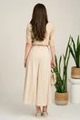 Bluza bej cu imprimeuri geometrice albe din viscoza cu croi drept, 2, dyfashion.ro