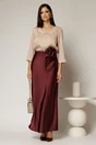 Bluza bej cu nasturi decorativi si guler rotund incretit, 3, dyfashion.ro