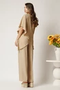 Bluza bej din viscoza cu croi lejer si aspect petrecut asimetric, 2, dyfashion.ro