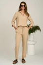 Bluza bej vaporoasa din viscoza cu croi lejer si guler ascutit, 4, dyfashion.ro