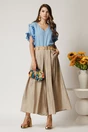 Bluza bleu din rayon cu croi drept si volane la maneci, 3, dyfashion.ro