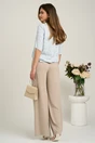 Bluza bleu din viscoza lejera cu imprimeuri florale albe, 3, dyfashion.ro