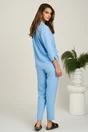 Bluza bleu vaporoasa din viscoza cu croi lejer si guler ascutit- LaDonna, 2, dyfashion.ro