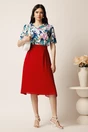 Bluza bleumarin din viscoza lejera cu imprimeu turcoaz, 3, dyfashion.ro