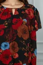 Bluza Bonie neagra cu imprimeu floral rosu-maro