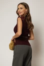 Bluza bordo cu detalii si curea din piele ecologica, 2, dyfashion.ro