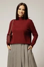 Bluza bordo din tricot cu maneca lunga si croi lejer, 1, dyfashion.ro