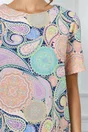 Bluza Carla cu imprimeu mandala roz-turcoaz
