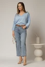 Bluza casual din jerse bleu cu funda la spate, 2, dyfashion.ro